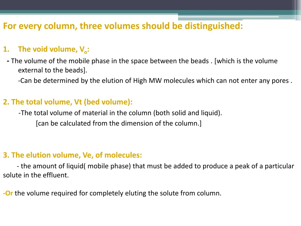 for every column three volumes should