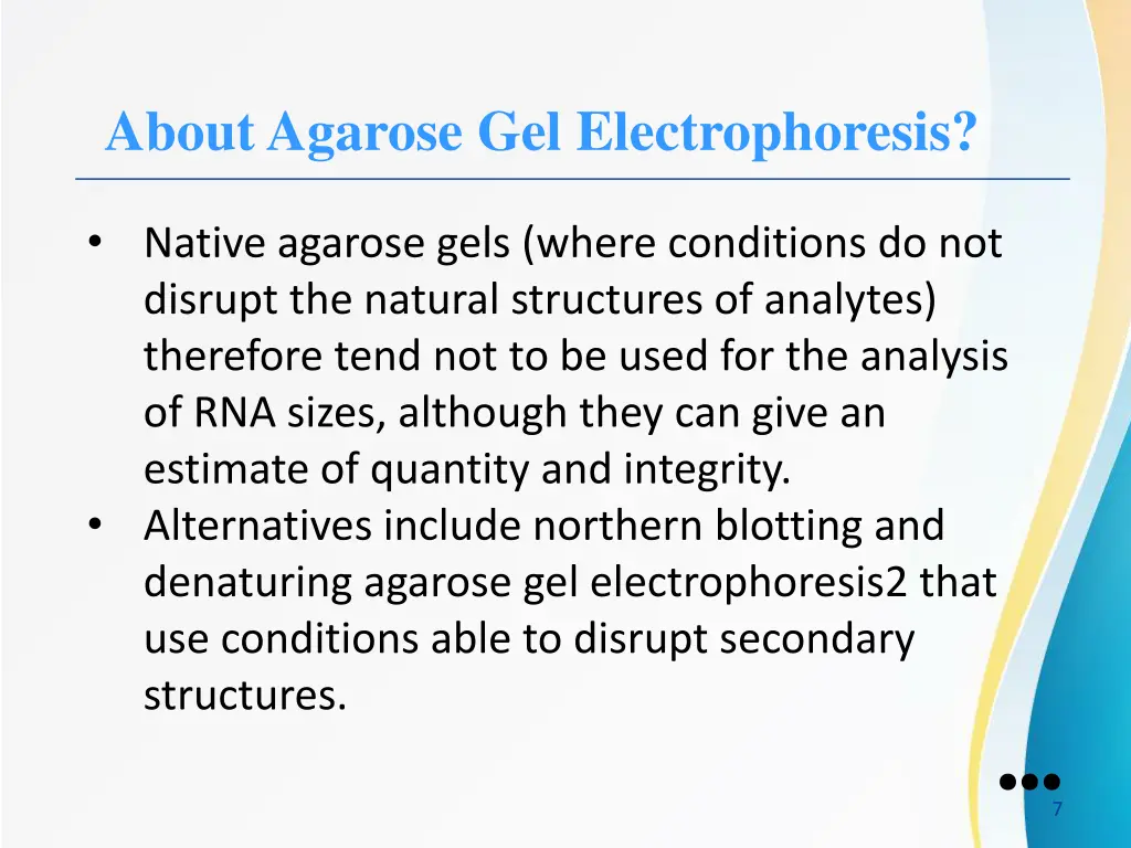 about agarose gel electrophoresis 1