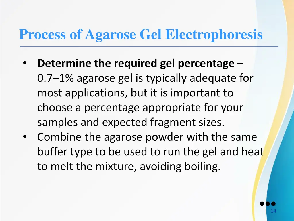 process of agarose gel electrophoresis