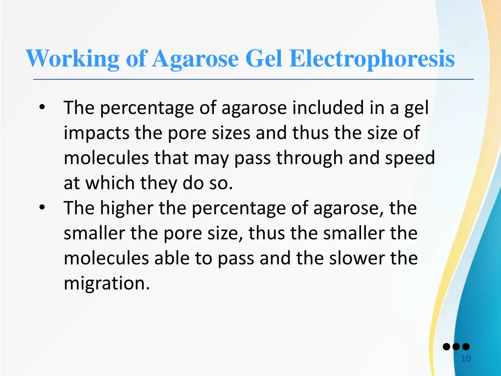 working of agarose gel electrophoresis 1