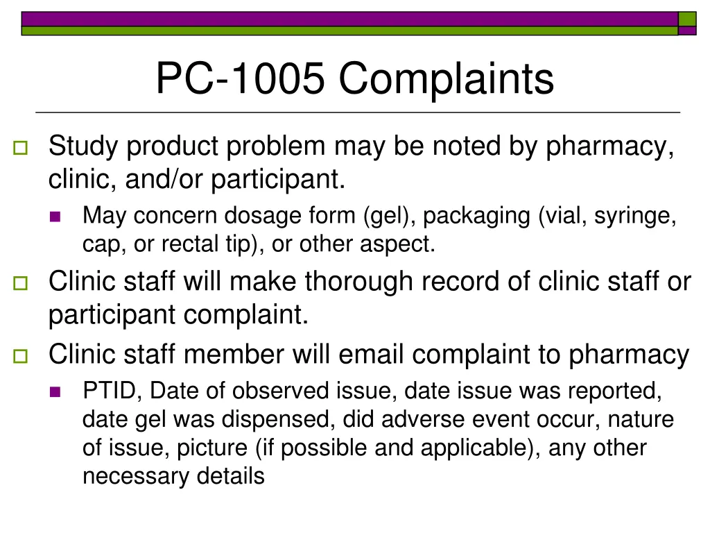 pc 1005 complaints