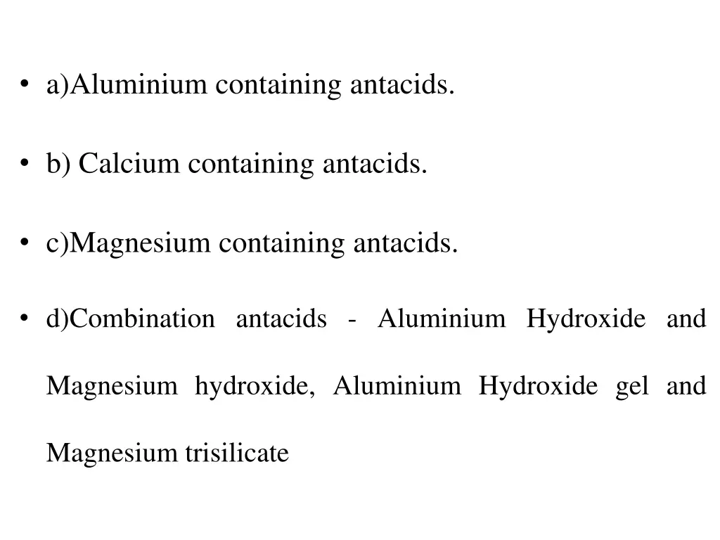 a aluminium containing antacids