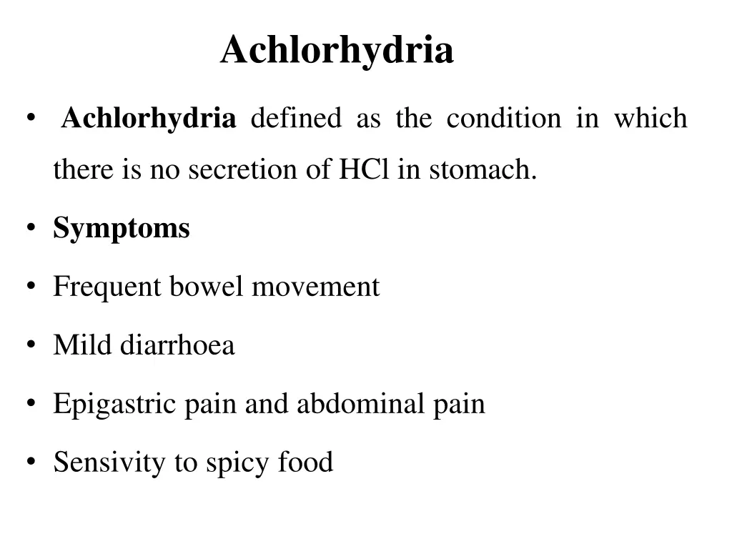 achlorhydria