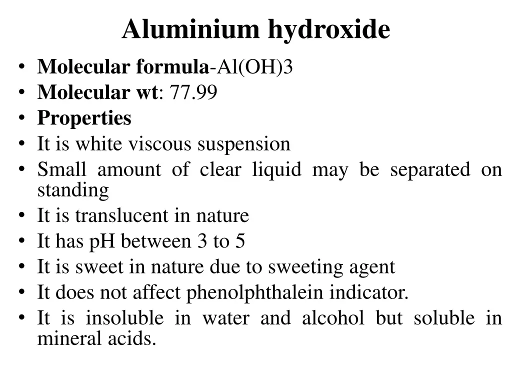 aluminium hydroxide molecular formula