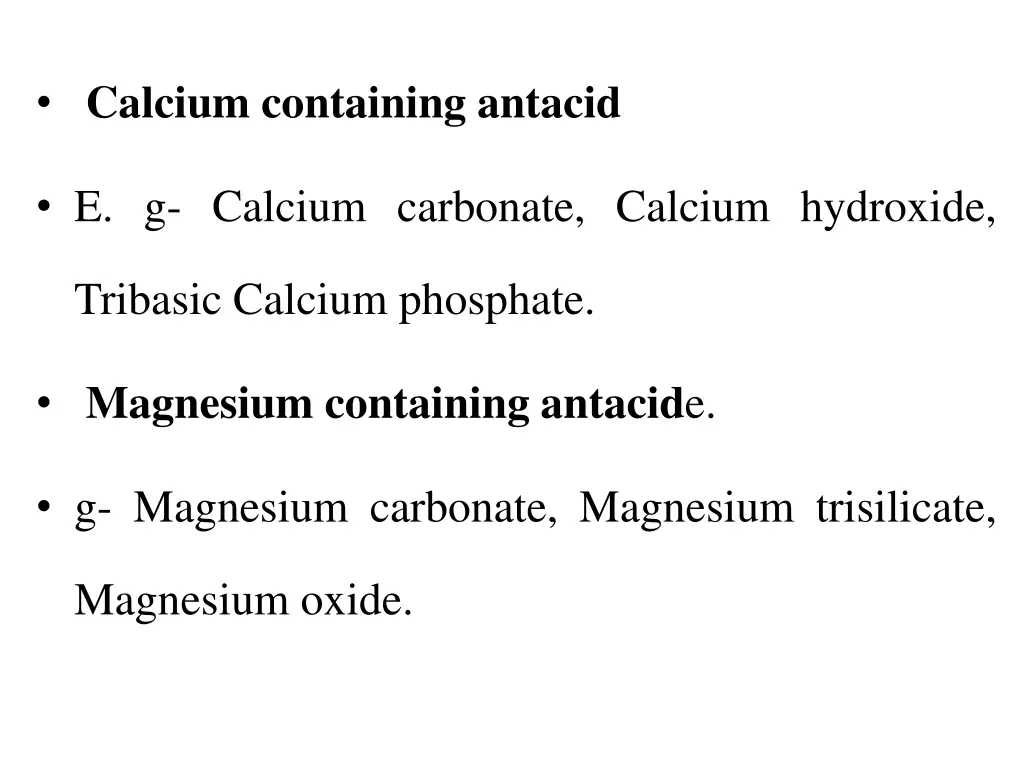 calcium containing antacid