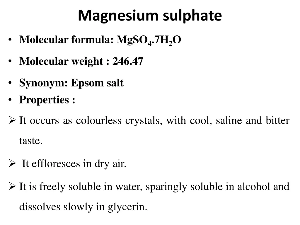 magnesium sulphate