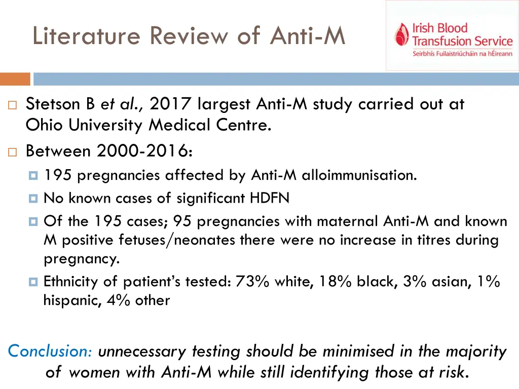 literature review of anti m