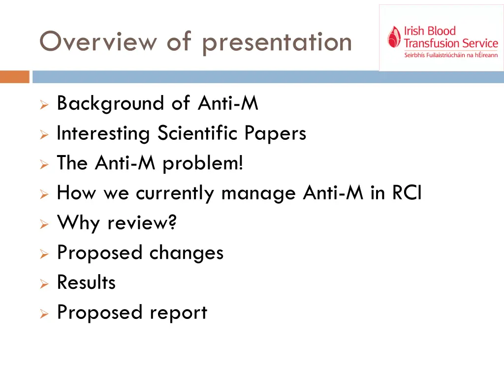 overview of presentation