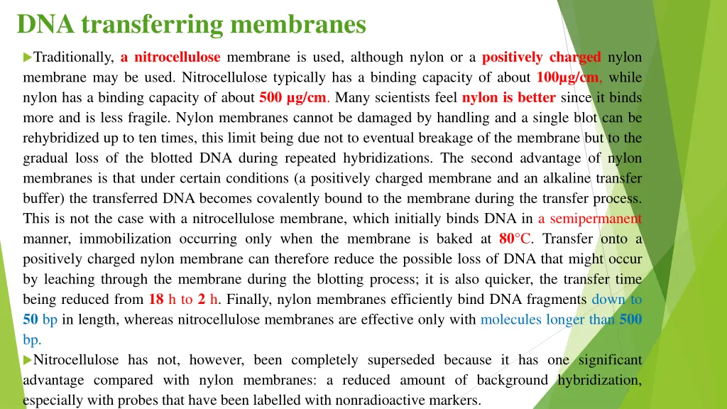 dna transferring membranes