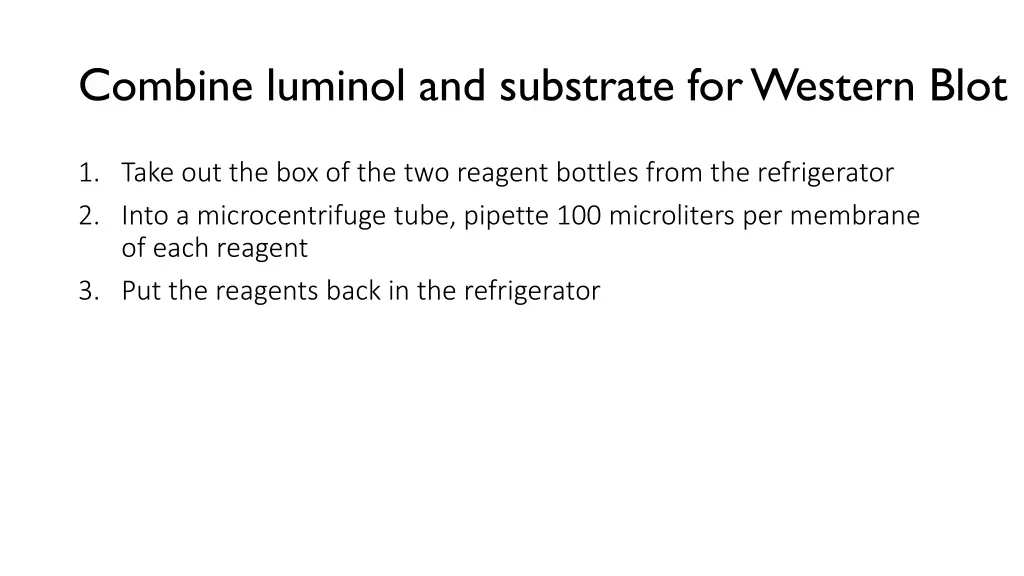 combine luminol and substrate for western blot