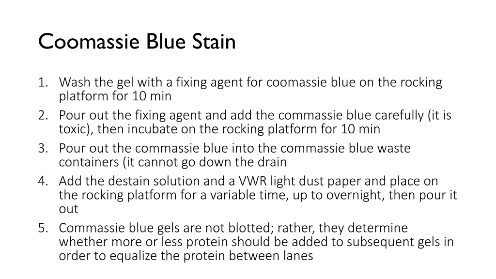 coomassie blue stain