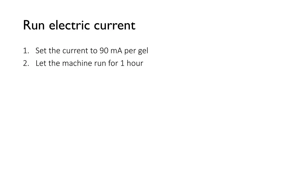 run electric current