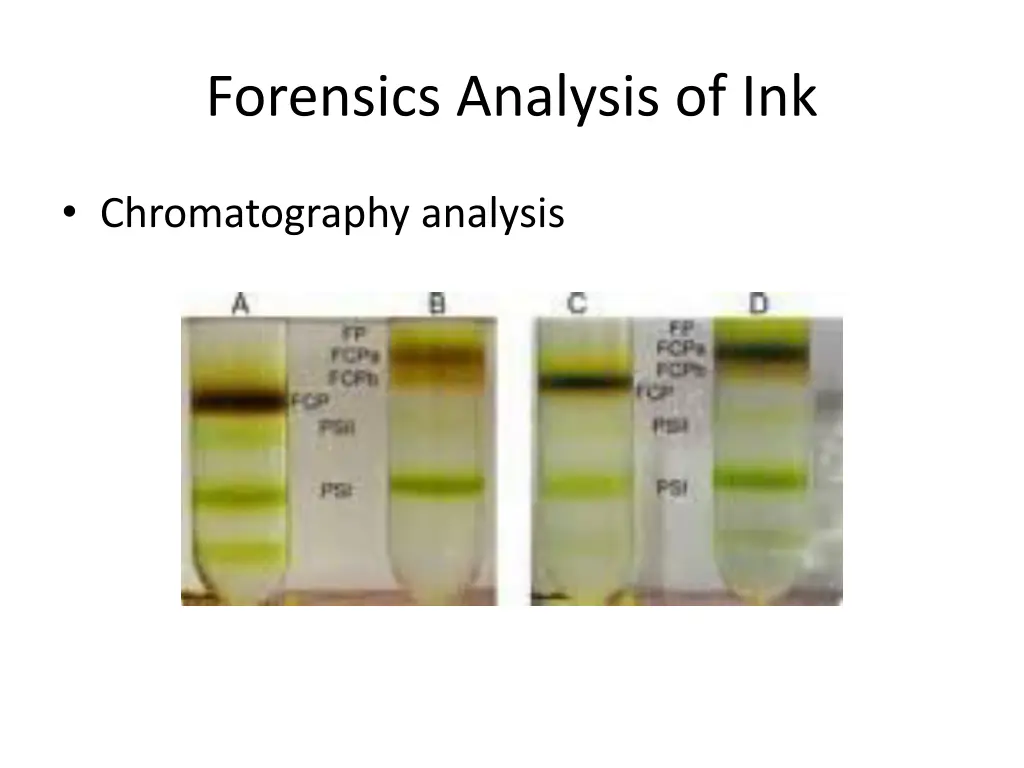 forensics analysis of ink