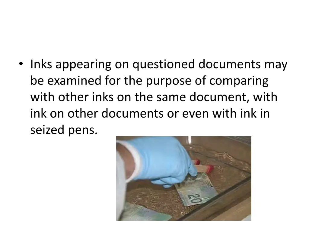 inks appearing on questioned documents