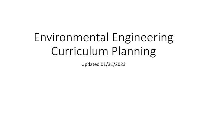 environmental engineering curriculum planning