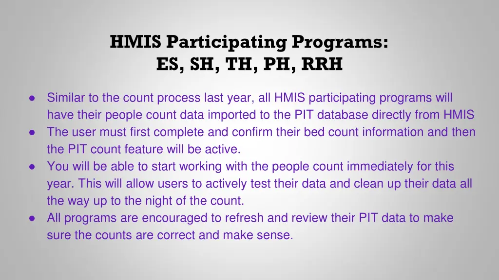 hmis participating programs es sh th ph rrh