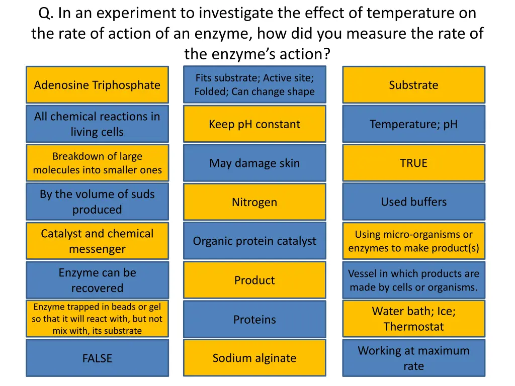 q in an experiment to investigate the effect 1