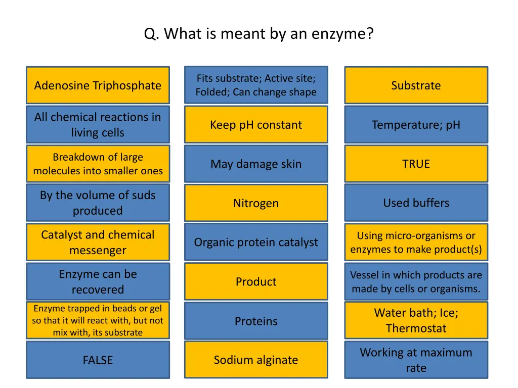 q what is meant by an enzyme