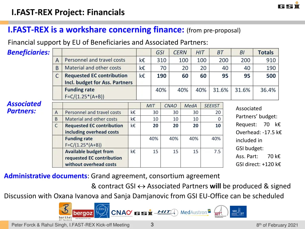 i fast rex project financials