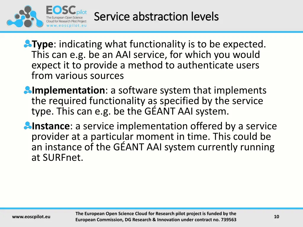 service abstraction levels service abstraction