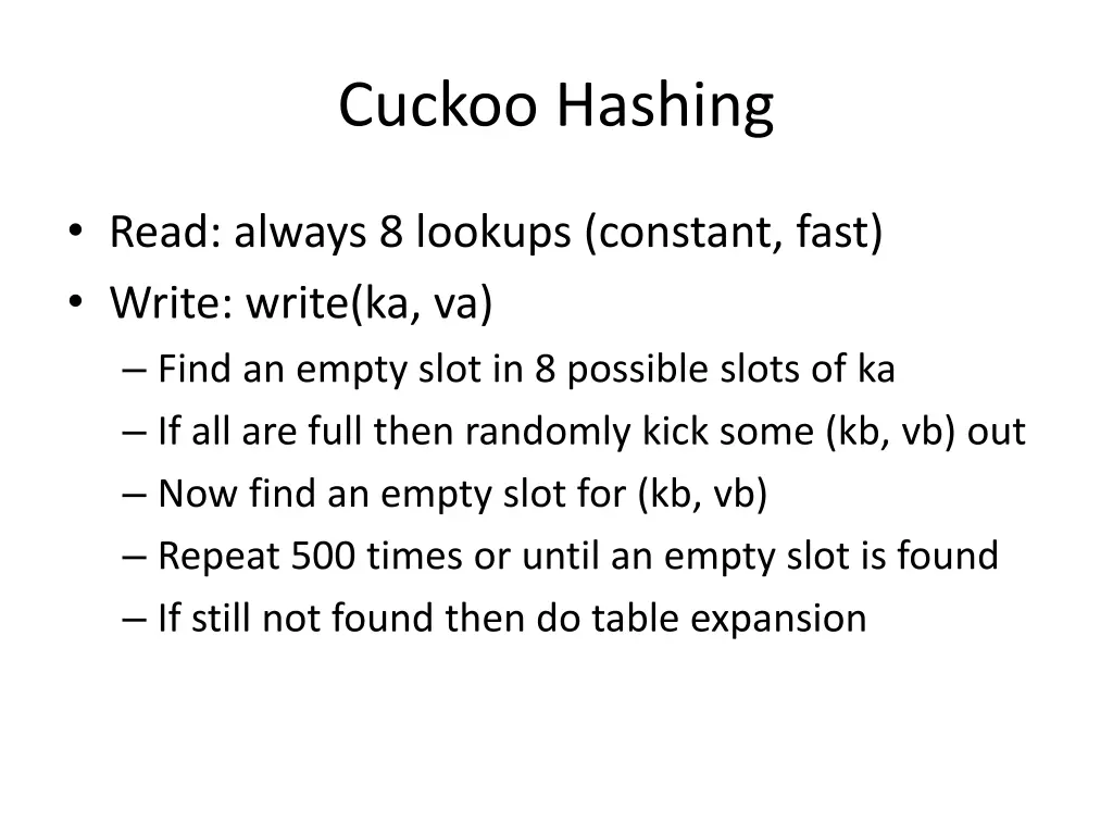 cuckoo hashing 1