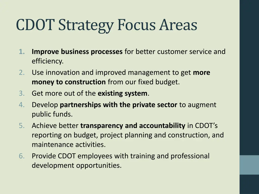 cdot strategy focus areas