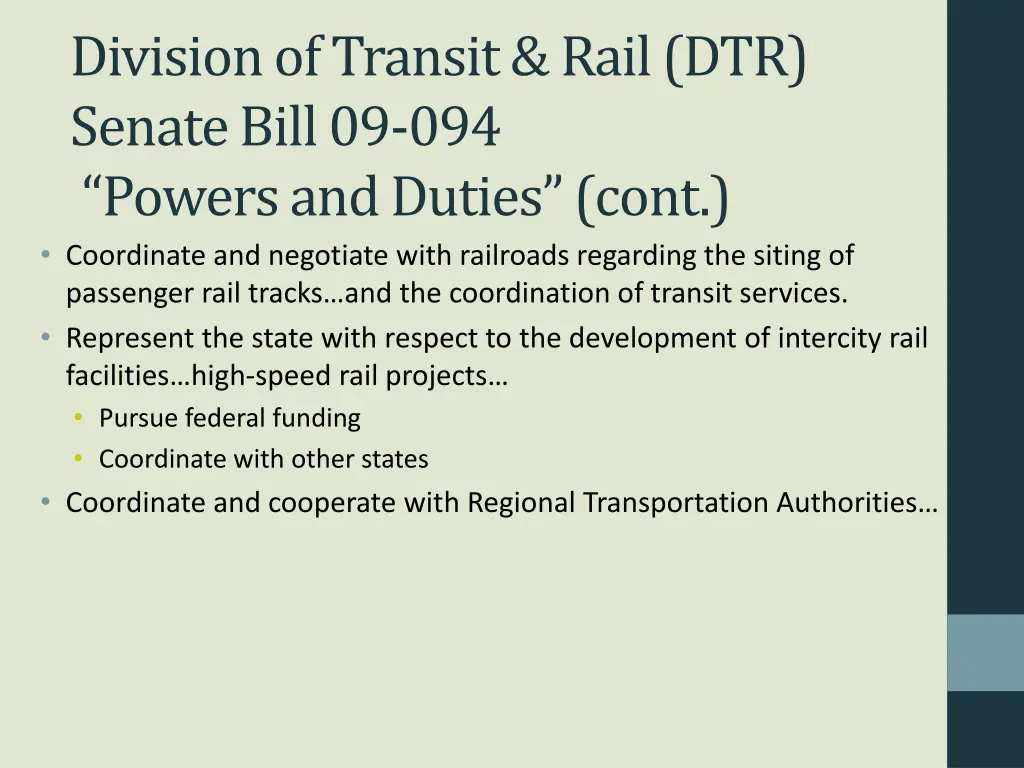 division of transit rail dtr senate bill 1