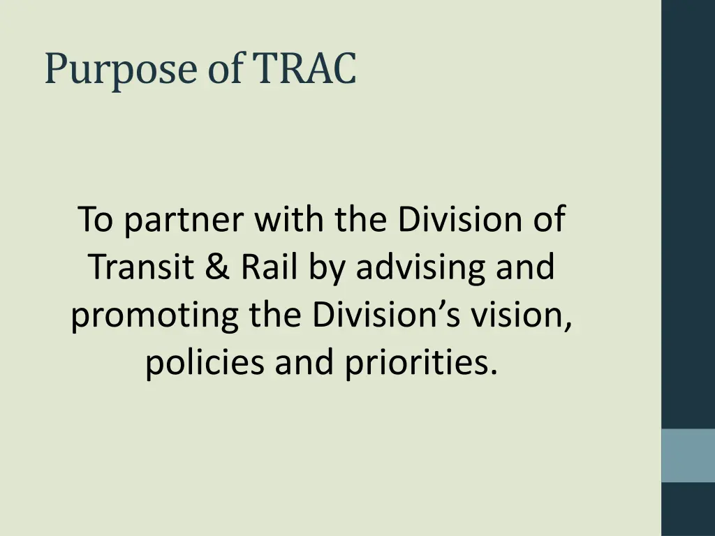 purpose of trac