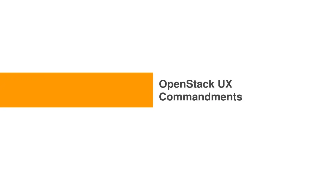 openstack ux commandments