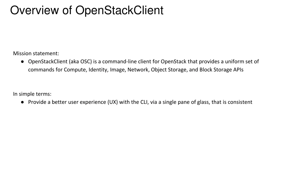 overview of openstackclient 1