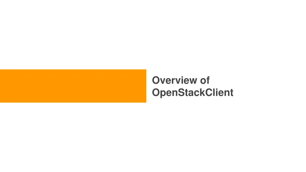 overview of openstackclient