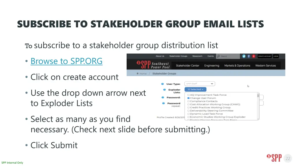 subscribe to stakeholder group email lists