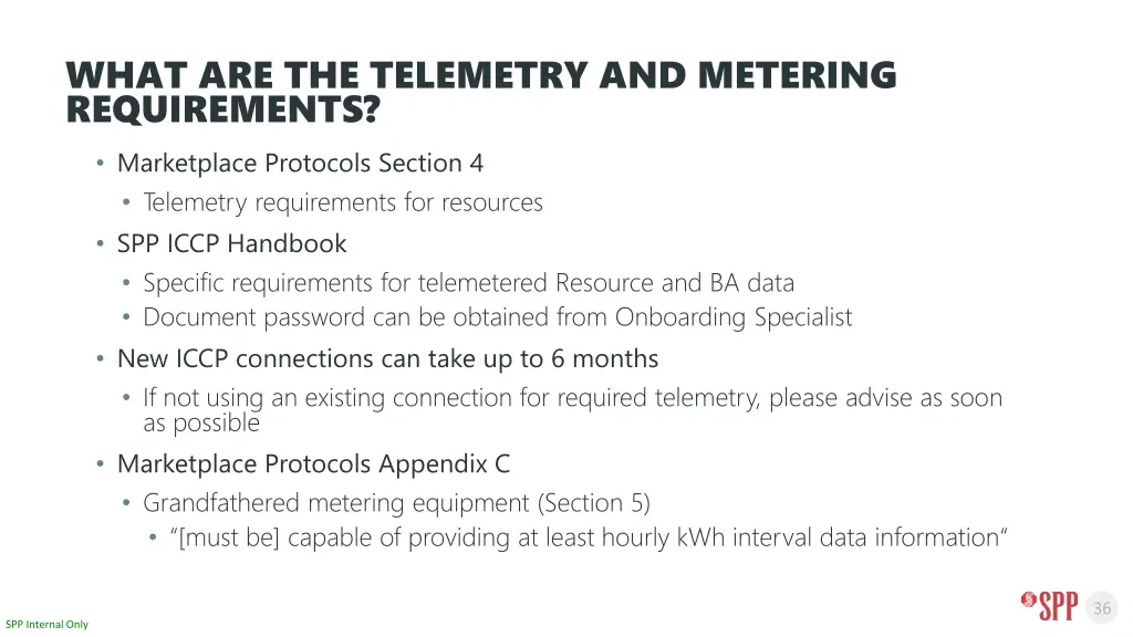 what are the telemetry and metering requirements