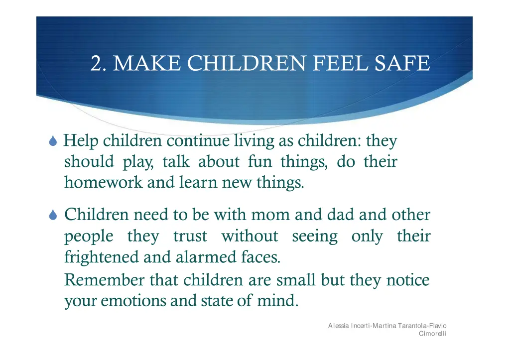 2 make children feel safe