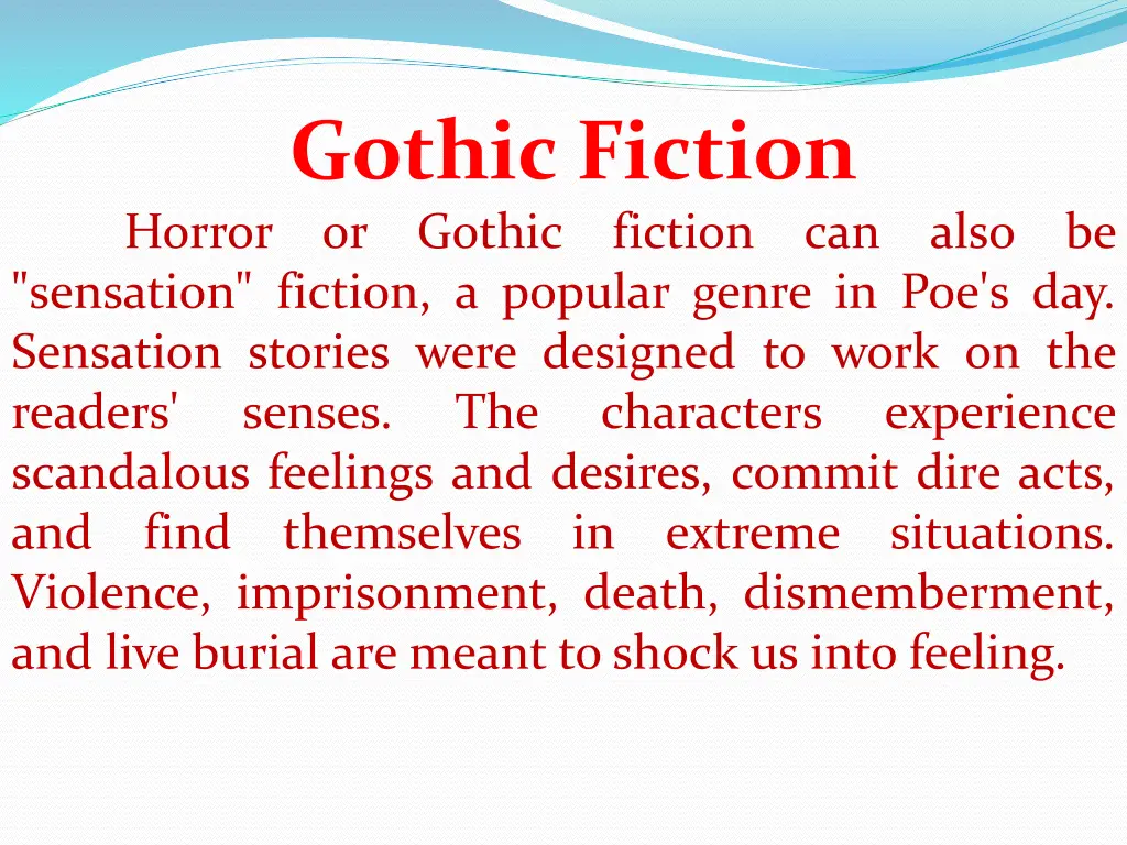 gothic fiction horror or gothic fiction can also