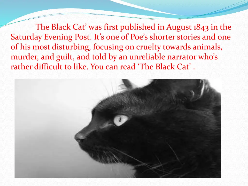 the black cat was first published in august 1843