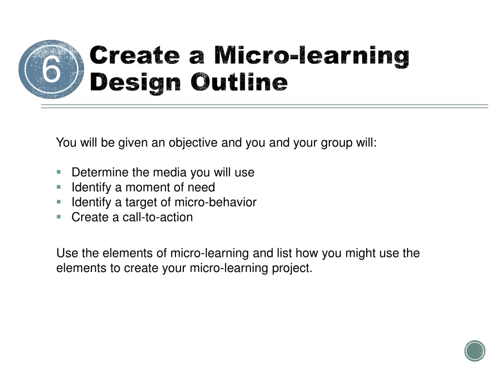 create a micro create a micro learning design