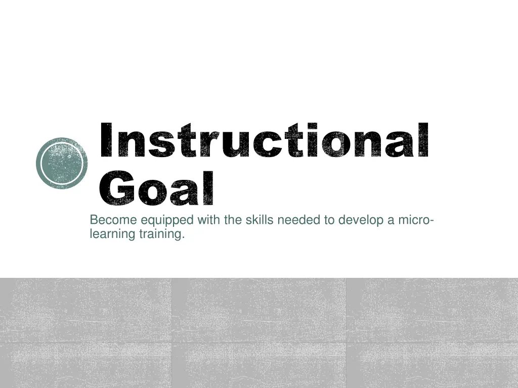 instructional instructional goal goal become