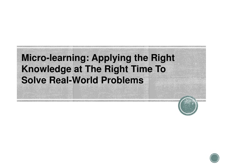 micro learning applying the right knowledge