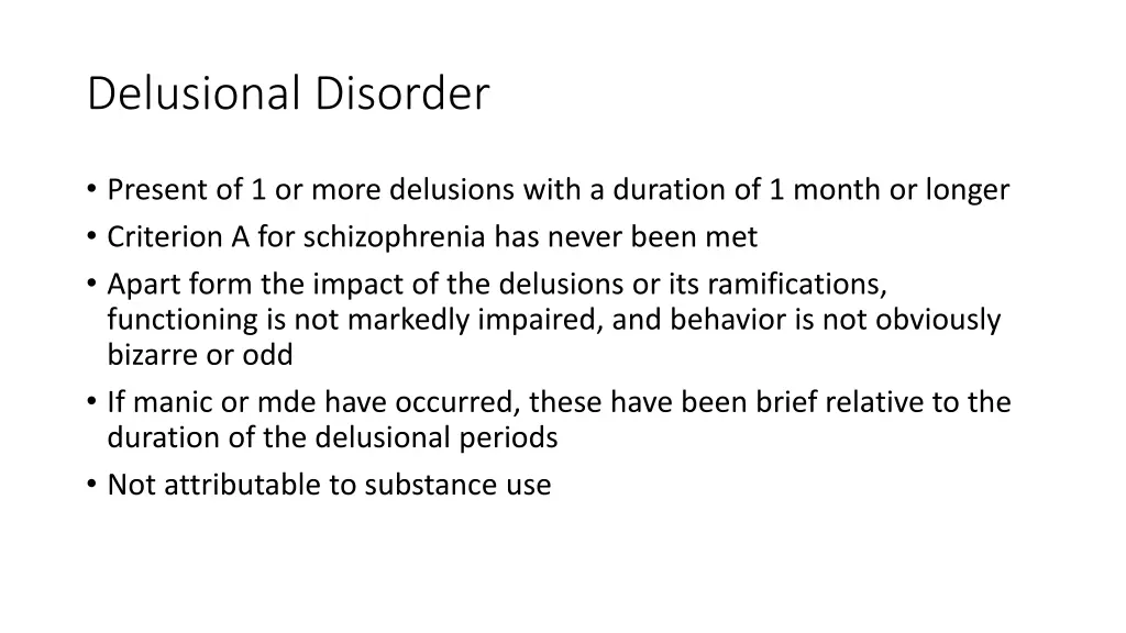 delusional disorder