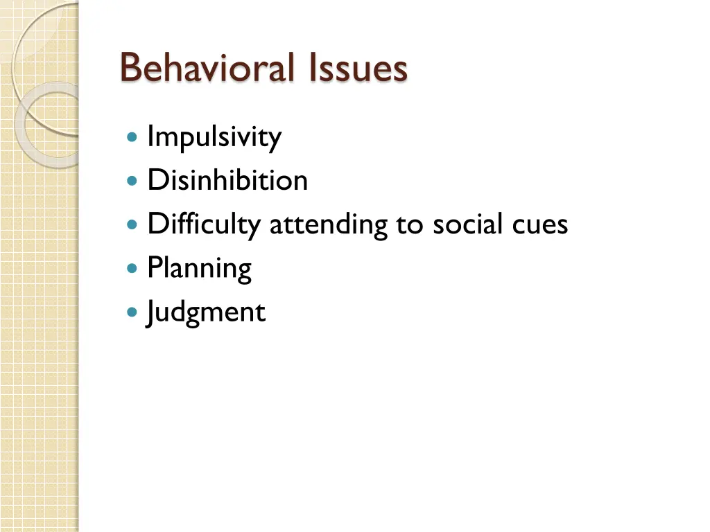 behavioral issues