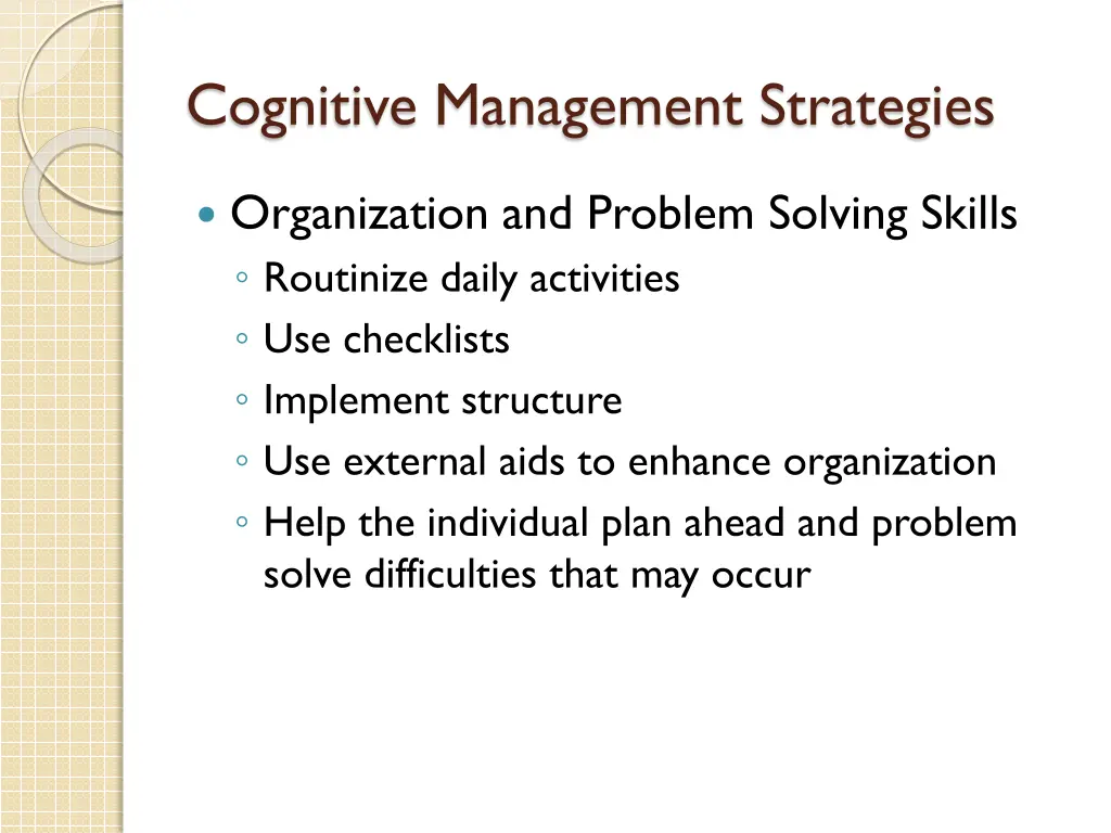 cognitive management strategies 2