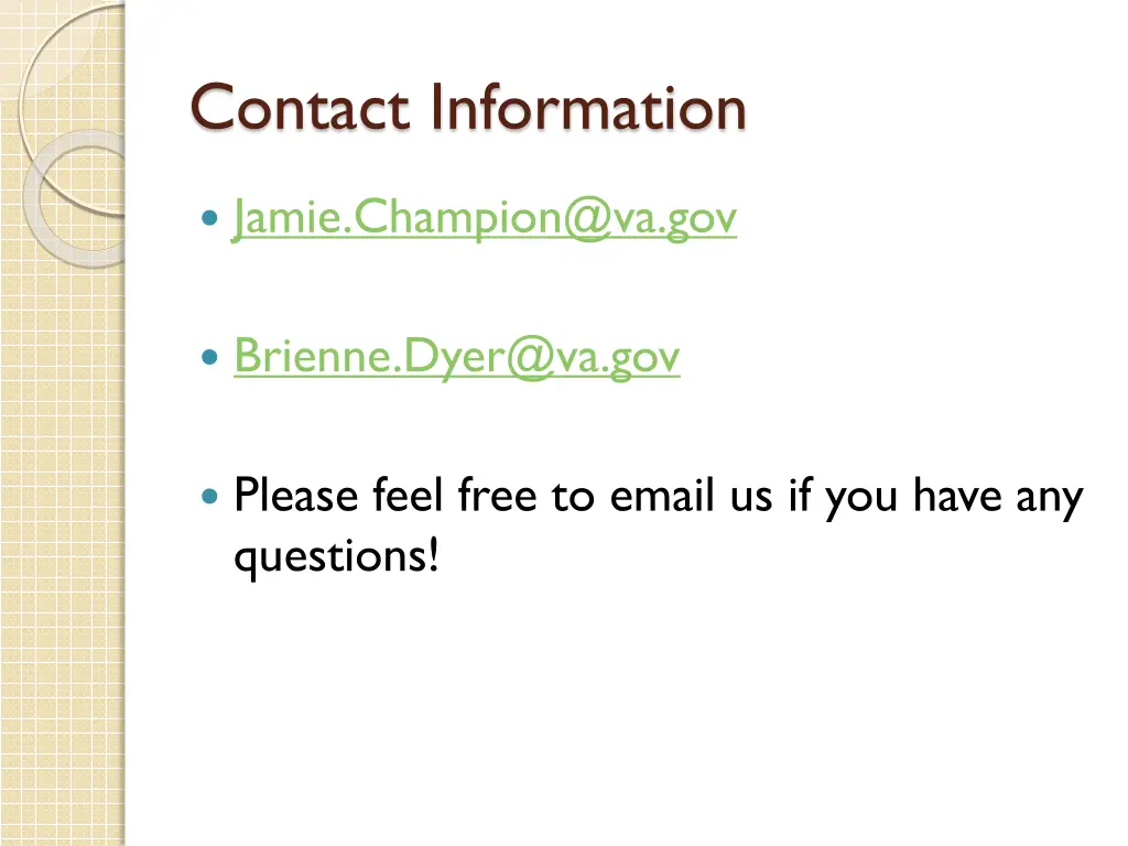 contact information