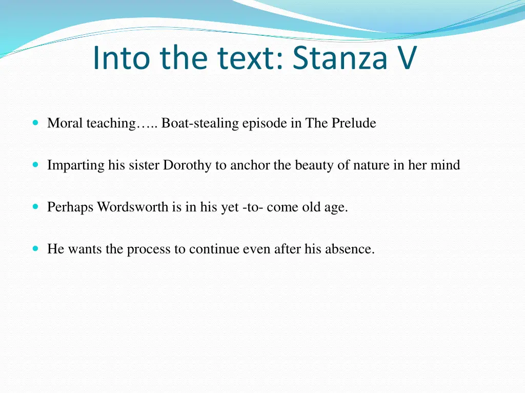 into the text stanza v