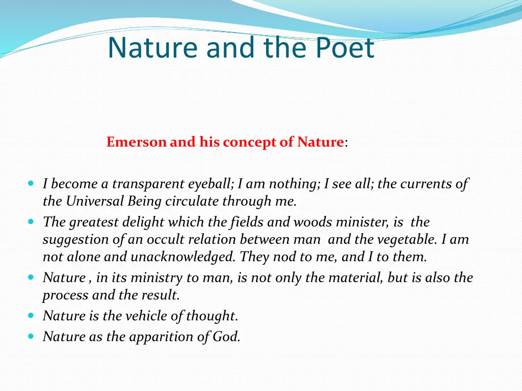 nature and the poet