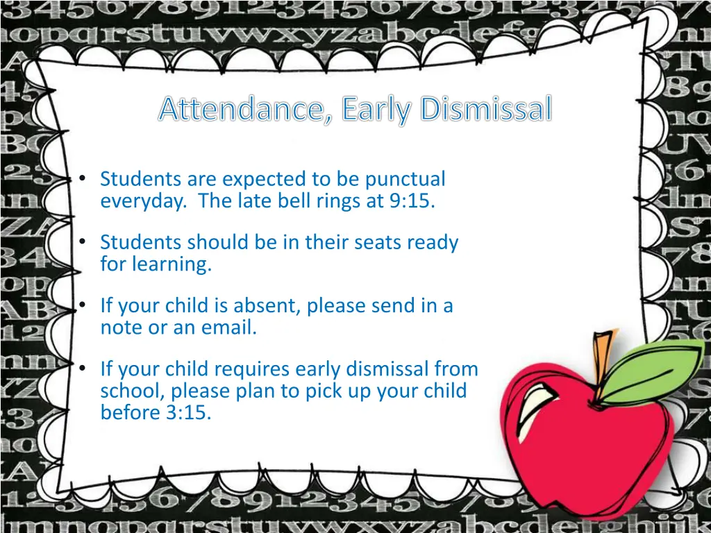 attendance early dismissal