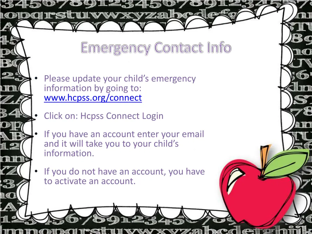 emergency contact info