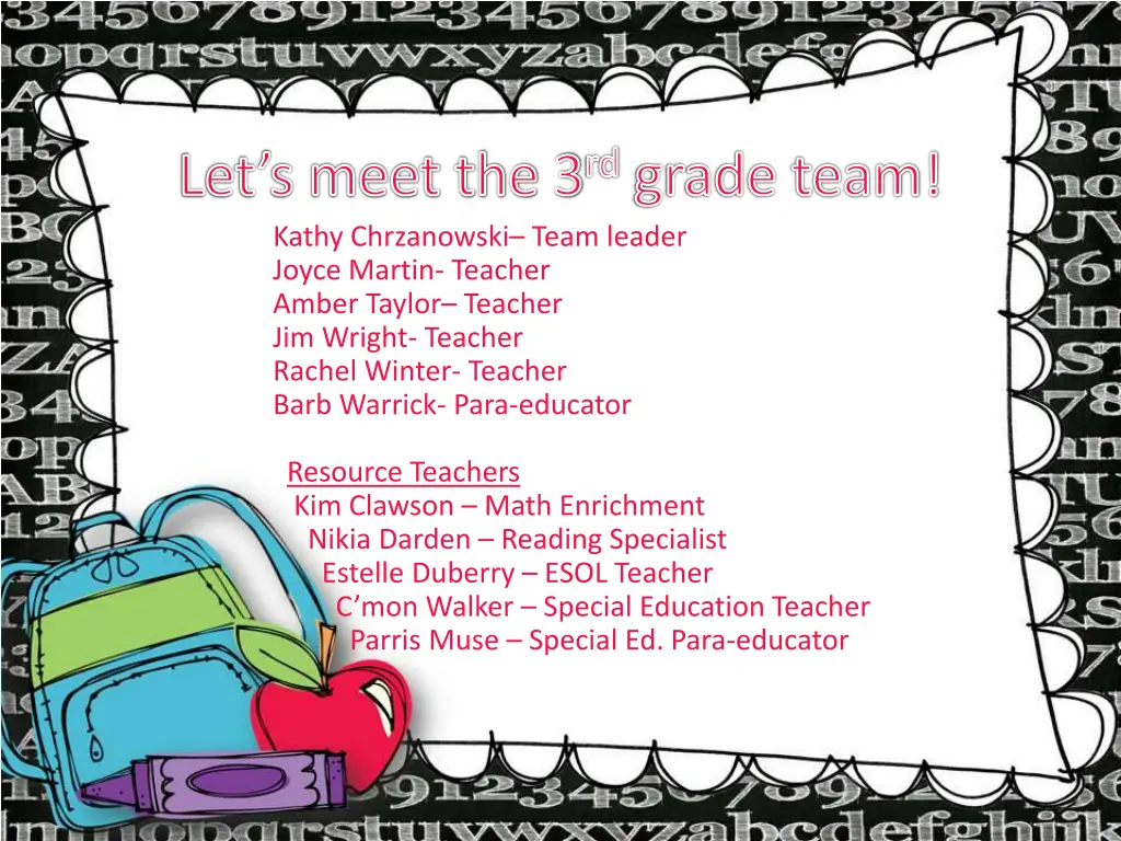 let s meet the 3 rd grade team kathy chrzanowski