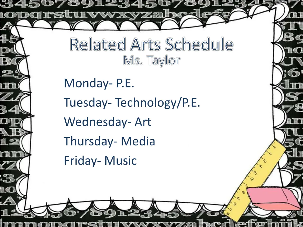 related arts schedule ms taylor