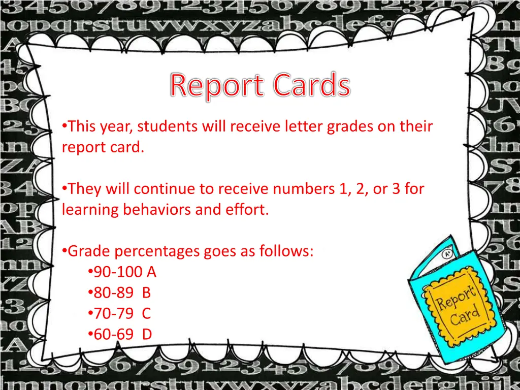 report cards